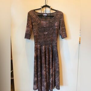 LuLaRoe Multicolor Autumn Patterned Dress Sz S